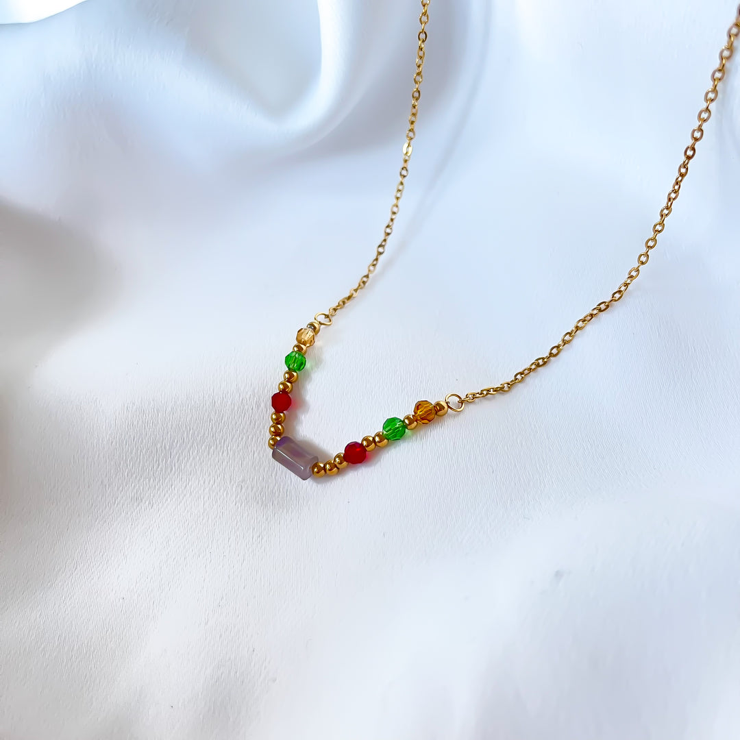 Mystic Aura: Boho-Chic Bead Layered Necklace