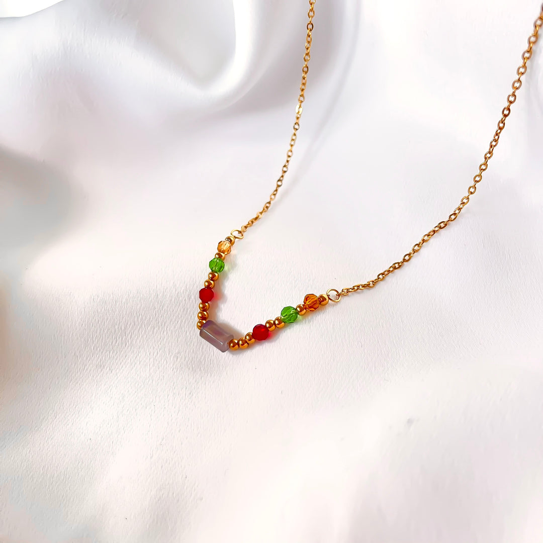 Mystic Aura: Boho-Chic Bead Layered Necklace